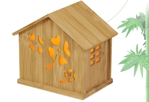 Bamboo Night Light With Clock